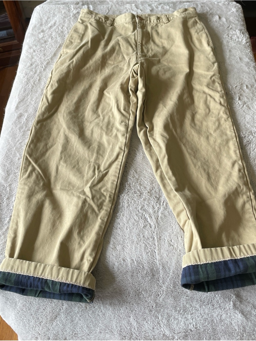 L.L. Bean Men's Tan Chino Pants with flannel lining size 31